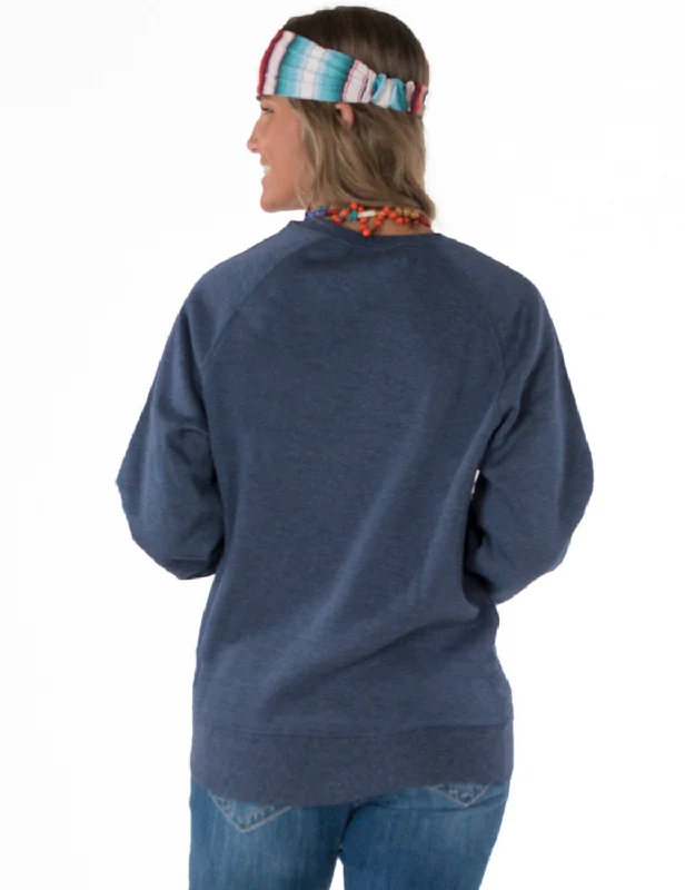 Cowgirl Tuff Womens Salty Tequila Navy Poly/Rayon Sweatshirt