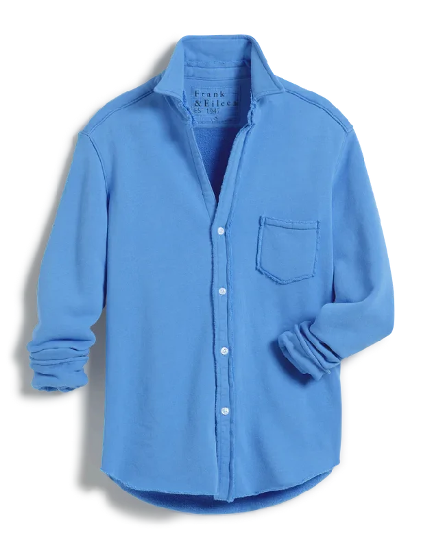 Eileen Triple Fleece Button-Up in Wave