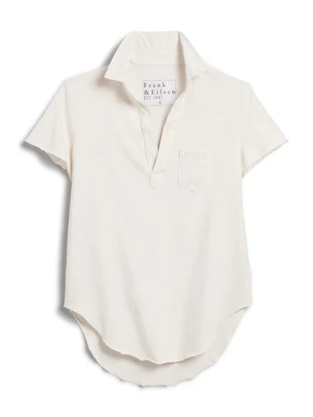 F&E Charlotte Perfect Polo in Vintage White