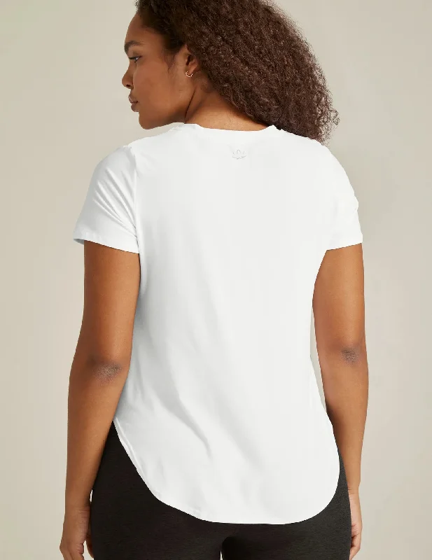 Beyond Yoga Featherweight On The Down Low Tee in Cloud White