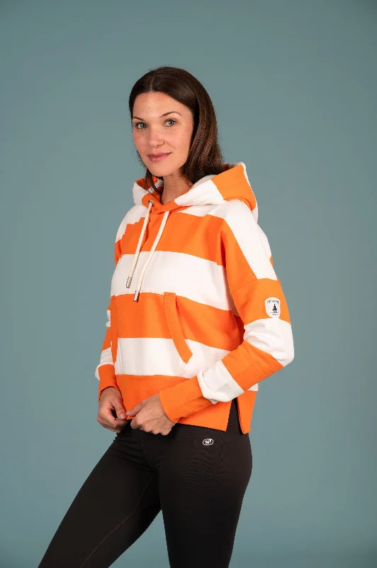 Hydron Cropped Hoodie Striped Tangerine