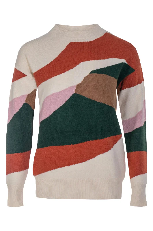 Luxe Knitwear Jumper | Ivory/Pink/Green | 7329ZZ