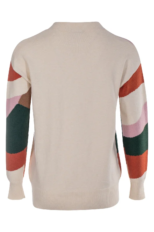 Luxe Knitwear Jumper | Ivory/Pink/Green | 7329ZZ