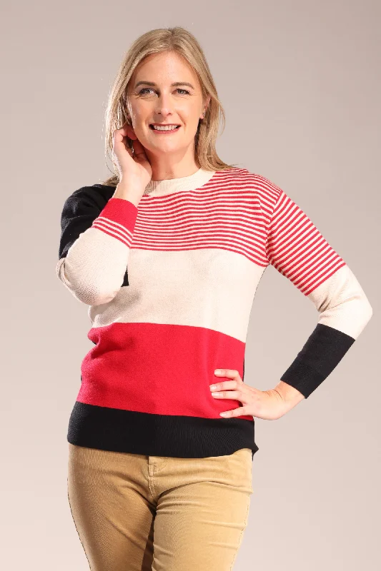 Specialty Knit Jumper | Red Black Parchment | 6972ZZ