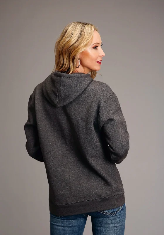 Stetson Womens Graphite Grey Cotton Blend Crest Logo Hoodie