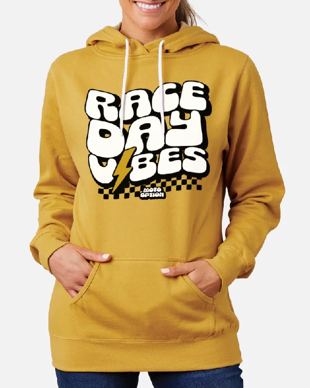 WOMEN'S RACE DAY VIBES HOODIE - MUSTARD