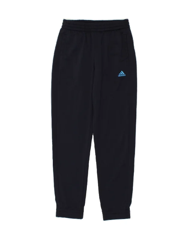 ADIDAS Boys Tracksuit Trousers Joggers 9-10 Years Navy Blue Polyester