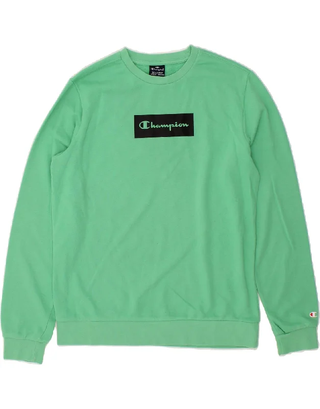 CHAMPION Boys Graphic Sweatshirt Jumper 15-16 Years 2XL Green