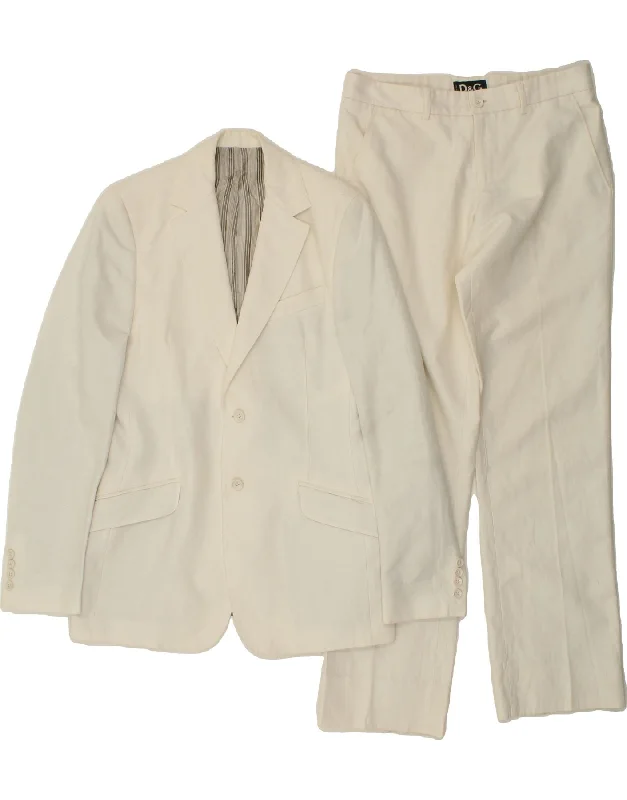 DOLCE & GABBANA Mens 2 Button 2 Piece Suit IT 48 Medium W38 L34 White