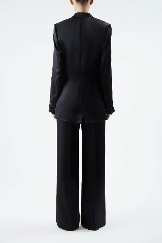 Elmore Blazer in Black Silk