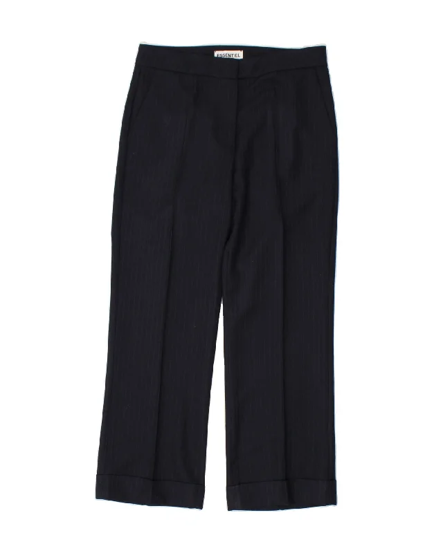 ESSENTIEL Womens Suit Trousers EU 36 Small W28 L25 Navy Blue Pinstripe