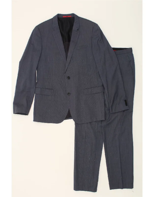 HUGO BOSS Mens 2 Button 2 Piece Suit US 44 2XL W38 L33 Navy Blue