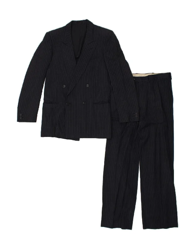 ISSIMO Mens Double Breasted 2 Piece Suit UK 38 Medium W30 L30  Navy Blue