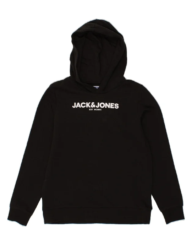 JACK & JONES Boys Graphic Hoodie Jumper 13-14 Years Black