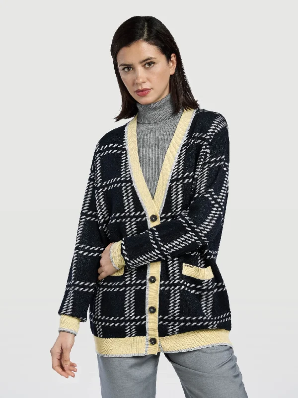 Jacquard-Knit Cardigan