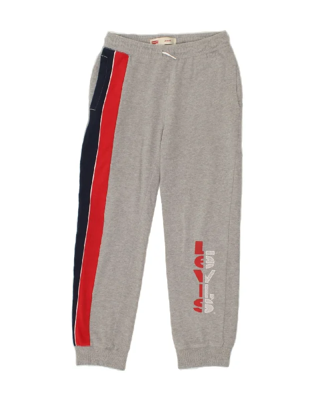 LEVI'S Boys Graphic Tracksuit Trousers Joggers 15-16 Years Grey