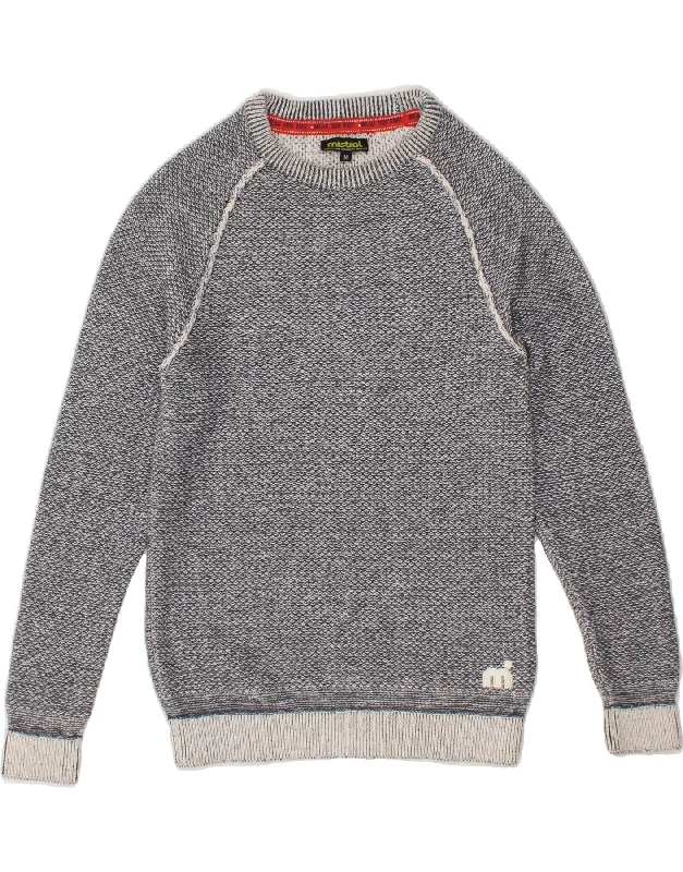 MISTRAL Boys Boat Neck Jumper Sweater 13-14 Years Grey Cotton