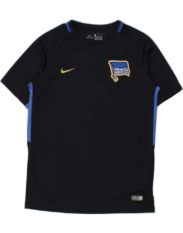 NIKE Boys Dri Fit T-Shirt Top 13-14 Years XL Navy Blue Polyester