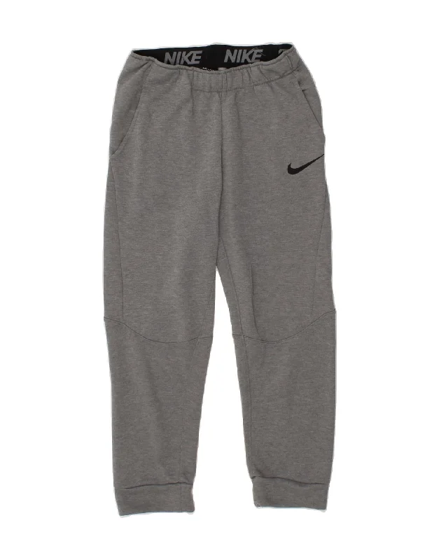 NIKE Boys Dri Fit Tracksuit Trousers Joggers 12-13 Years Large  Grey