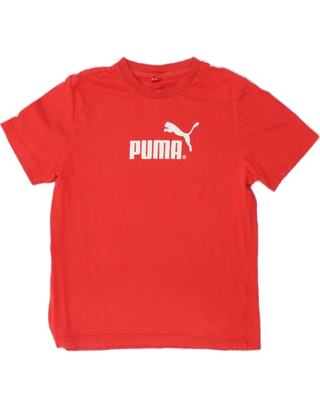 PUMA Boys Graphic T-Shirt Top 13-14 Years XL Red