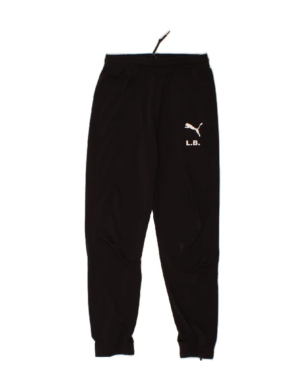 PUMA Boys Tracksuit Trousers Joggers 13-14 Years Black Polyester