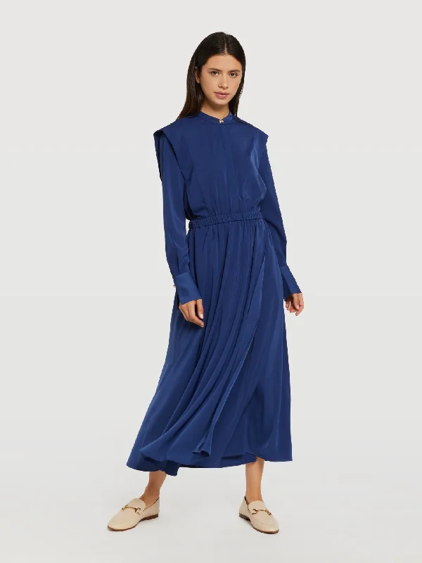 Shirt dress with elastic waistband