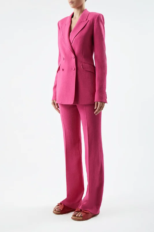 Stephanie Blazer in Fuchsia Virgin Wool Crepe