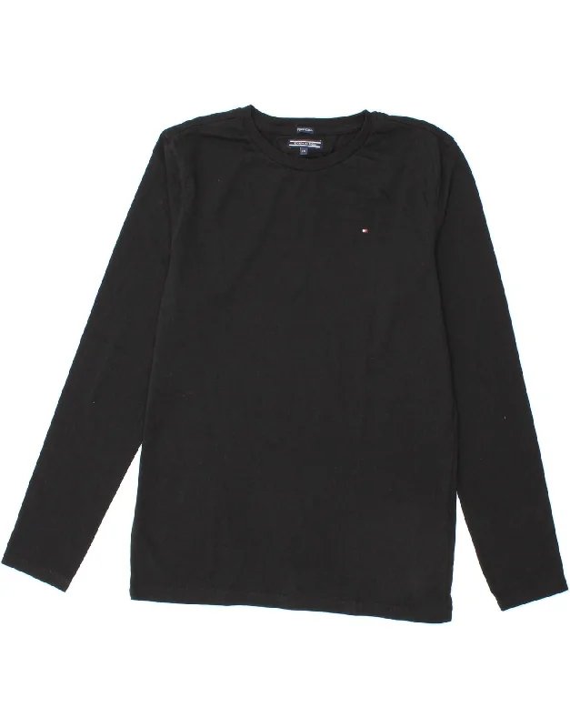 TOMMY HILFIGER Boys Top Long Sleeve 15-16 Years Black Cotton