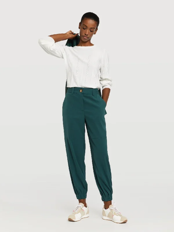 Trousers with elasticated bottom