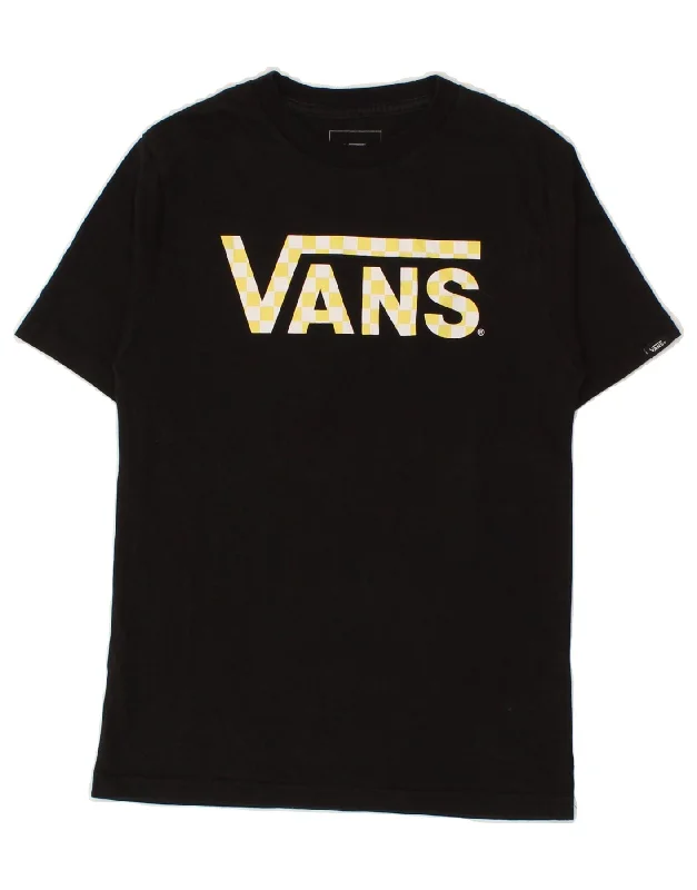 VANS Boys Custom Fit Graphic T-Shirt Top 8-9 Years Small Black