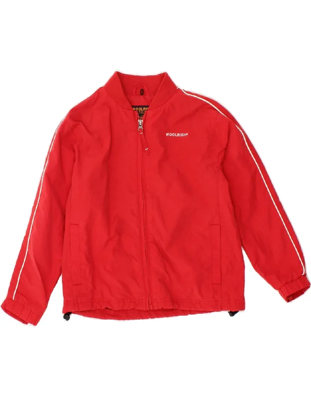 WOOLRICH Boys Bomber Jacket 7-8 Years Red Cotton