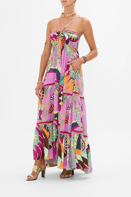 GATHERED CUT OUT DRESS GIZA GODDESS