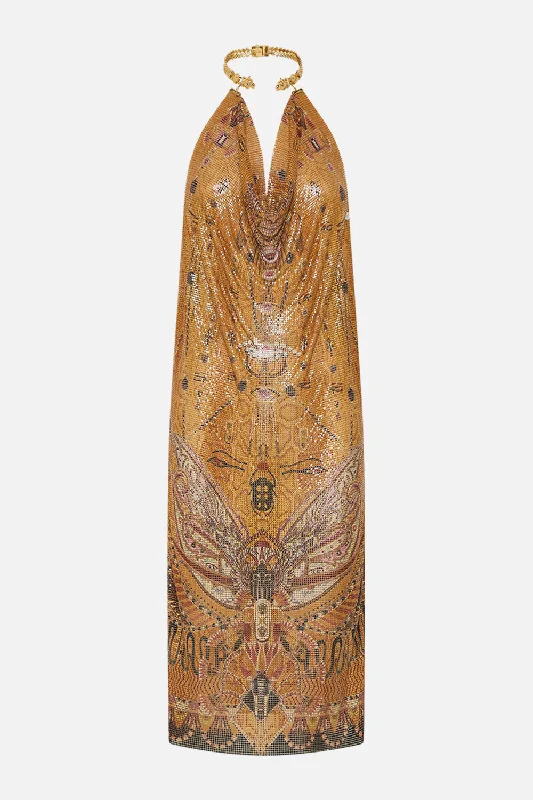 GILDED MESH LONG DRESS WITH NECKPIECE VALLEY OF THE KINGS