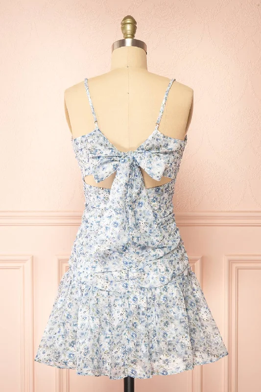 Bridgett | Short Floral Dress w/ Bow