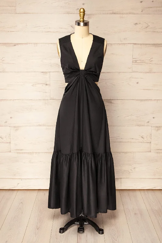 Camden Black | Long Dress w/ Open Back