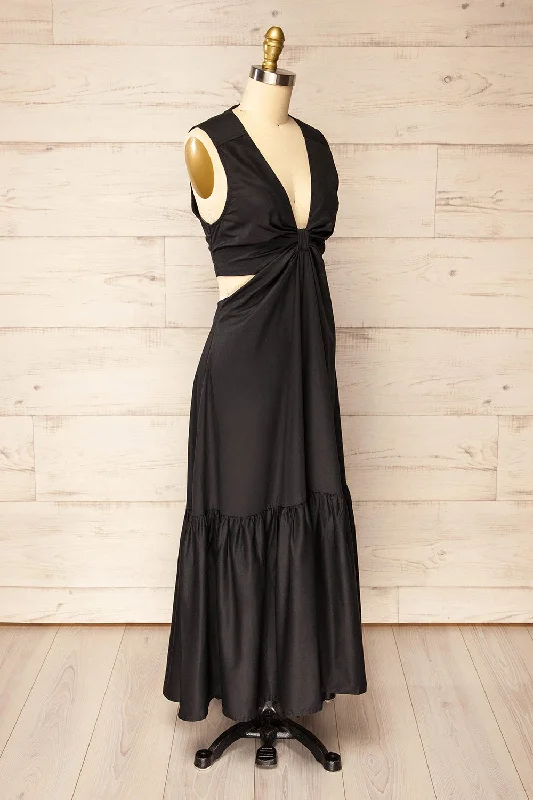 Camden Black | Long Dress w/ Open Back