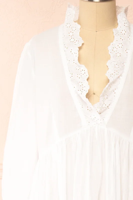 Doriane | White Cotton Nightgown