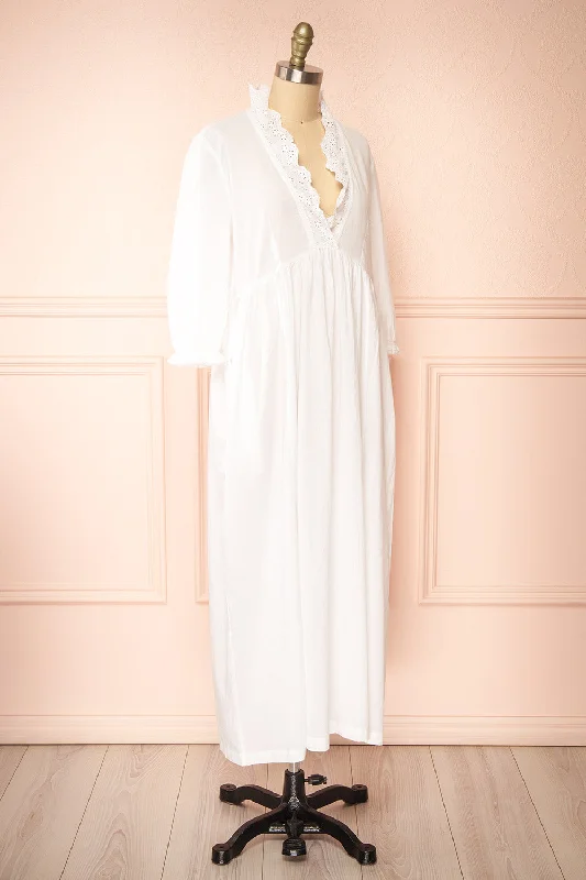 Doriane | White Cotton Nightgown