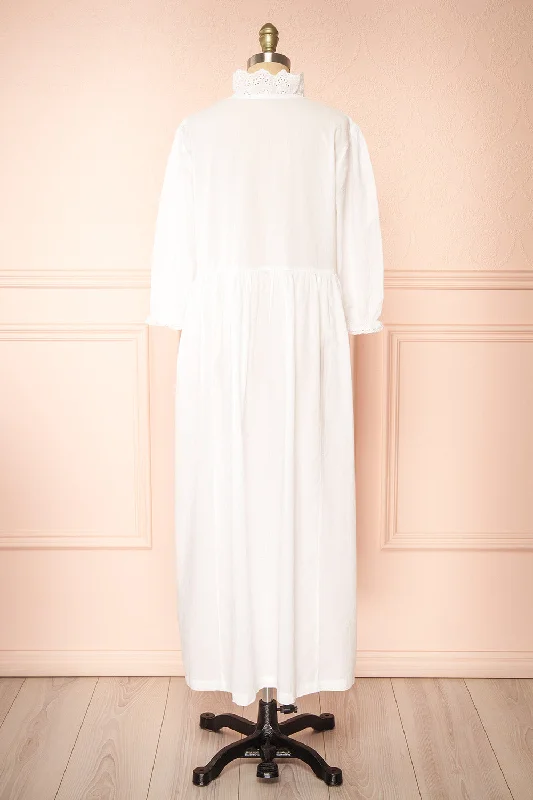 Doriane | White Cotton Nightgown