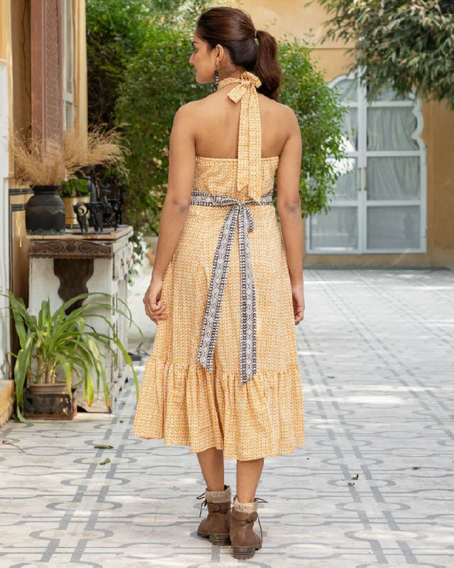 Yellow Worli Print Maxi