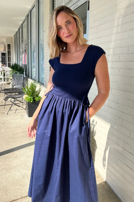 French Quarter Square Neck Midi Dress