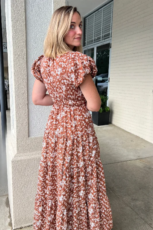 Modern Summer Floral Midi Dress