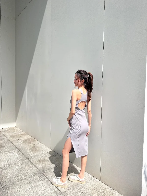 Sporty Chic Slit Maxi Dress