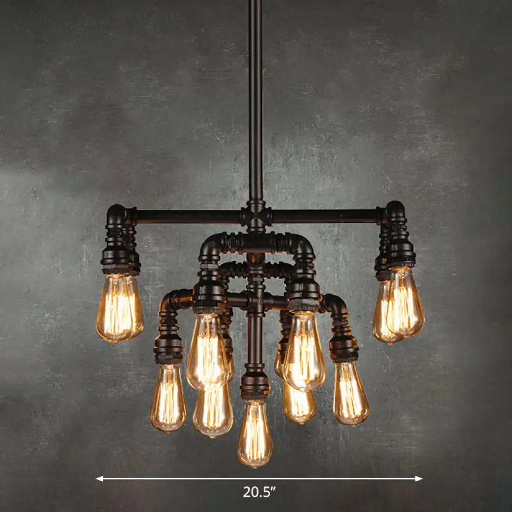 Chandeliers with Clear Crystal for a Sparkling EffectChandeliers with Clear Crystal for a Sparkling EffectRustic Water Pipe Iron Chandelier with 13 Lights in Black Chandeliers with Clear Crystal for a Sparkling EffectChandeliers with Clear Crystal for a Sparkling EffectRustic Water Pipe Iron Chandelier with 13 Lights in Black