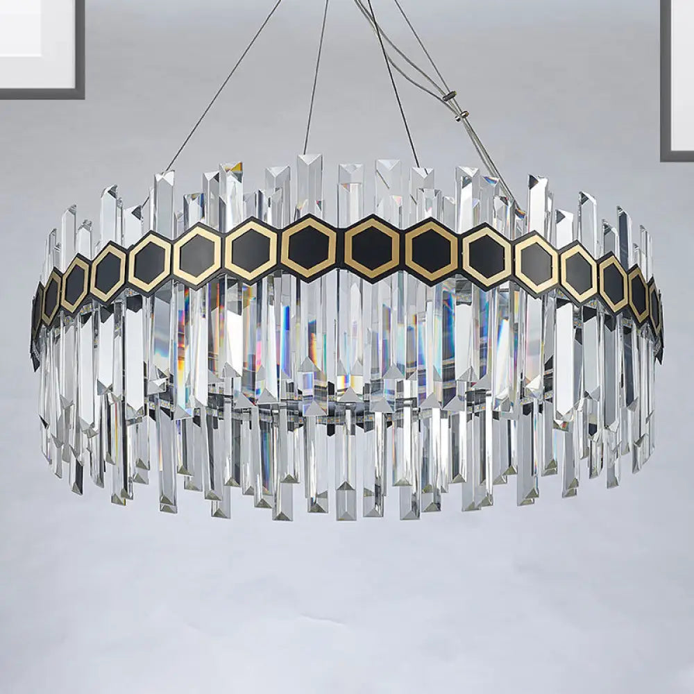 Chandeliers with Clear Crystal for a Sparkling EffectChandeliers with Clear Crystal for a Sparkling EffectTapered Icicle Crystal Suspension Pendant LED Chandelier - Modernist Black Ceiling Light, 23.5"/31.5" W Chandeliers with Clear Crystal for a Sparkling EffectChandeliers with Clear Crystal for a Sparkling EffectTapered Icicle Crystal Suspension Pendant LED Chandelier - Modernist Black Ceiling Light, 23.5"/31.5" W