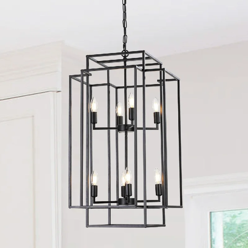Chandeliers with Multiple Lights for Maximum IlluminationChandeliers with Multiple Lights for Maximum Illumination8-Lights Black Lantern Tiered Pendant Light Fixtures, Industrial Farmhouse Hanging Chandelier (No Bulbs) Chandeliers with Multiple Lights for Maximum IlluminationChandeliers with Multiple Lights for Maximum Illumination8-Lights Black Lantern Tiered Pendant Light Fixtures, Industrial Farmhouse Hanging Chandelier (No Bulbs)