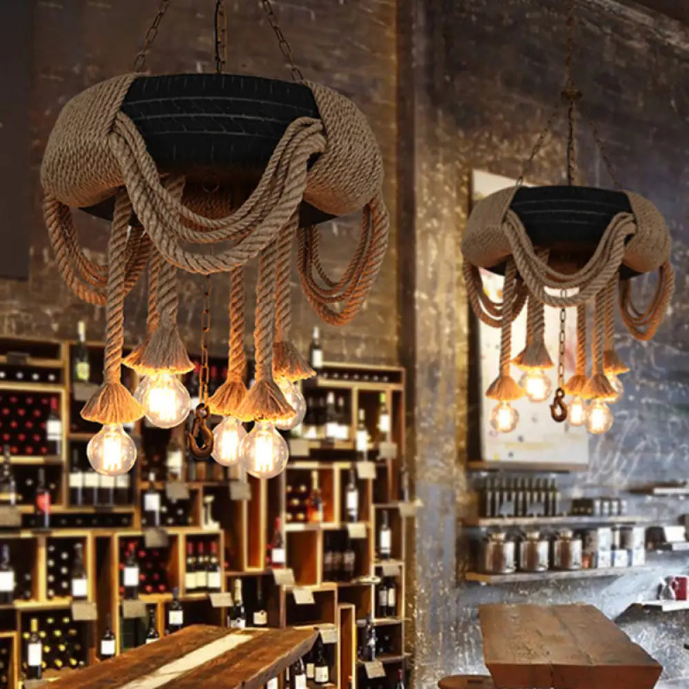 Victorian - Inspired Chandeliers with Ornate DetailsVictorian - Inspired Chandeliers with Ornate Details5-Light Black Tyre Chandelier with Warehouse Rope Suspended Pendant for Restaurant Victorian - Inspired Chandeliers with Ornate DetailsVictorian - Inspired Chandeliers with Ornate Details5-Light Black Tyre Chandelier with Warehouse Rope Suspended Pendant for Restaurant