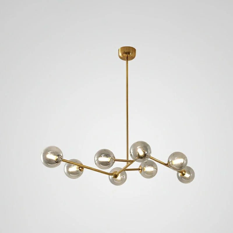 Chandeliers for Dining Rooms to Set the Mood for MealsChandeliers for Dining Rooms to Set the Mood for Meals8-Light Brass Finish Molecular Chandelier with Glass Ball Shades for Simple yet Elegant Suspension Lighting