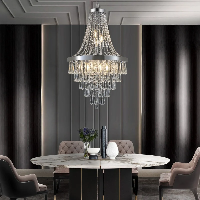 Art Deco Chandeliers for a Retro - Glam LookArt Deco Chandeliers for a Retro - Glam LookChromium color Crystal Chandeliers,Large Contemporary Luxury Ceiling Lighting(Bulb Not Included) Art Deco Chandeliers for a Retro - Glam LookArt Deco Chandeliers for a Retro - Glam LookChromium color Crystal Chandeliers,Large Contemporary Luxury Ceiling Lighting(Bulb Not Included)