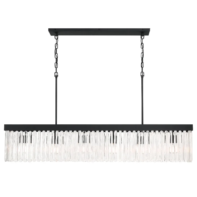 Chandeliers with Colored Glass for a Splash of ColorChandeliers with Colored Glass for a Splash of ColorEmory 6 Light Black Forged Linear Chandelier Chandeliers with Colored Glass for a Splash of ColorChandeliers with Colored Glass for a Splash of ColorEmory 6 Light Black Forged Linear Chandelier